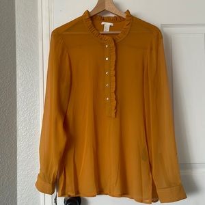 Sheer Half-Button Blouse